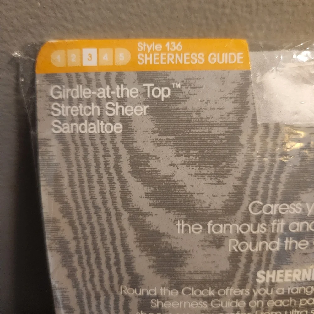 2 Pairs Round The Clock Vintage NEW Pantyhose Size B Girdle Sheer Taupe And Ice